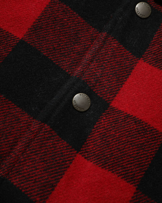Fuzzy collar check jacket image number 5