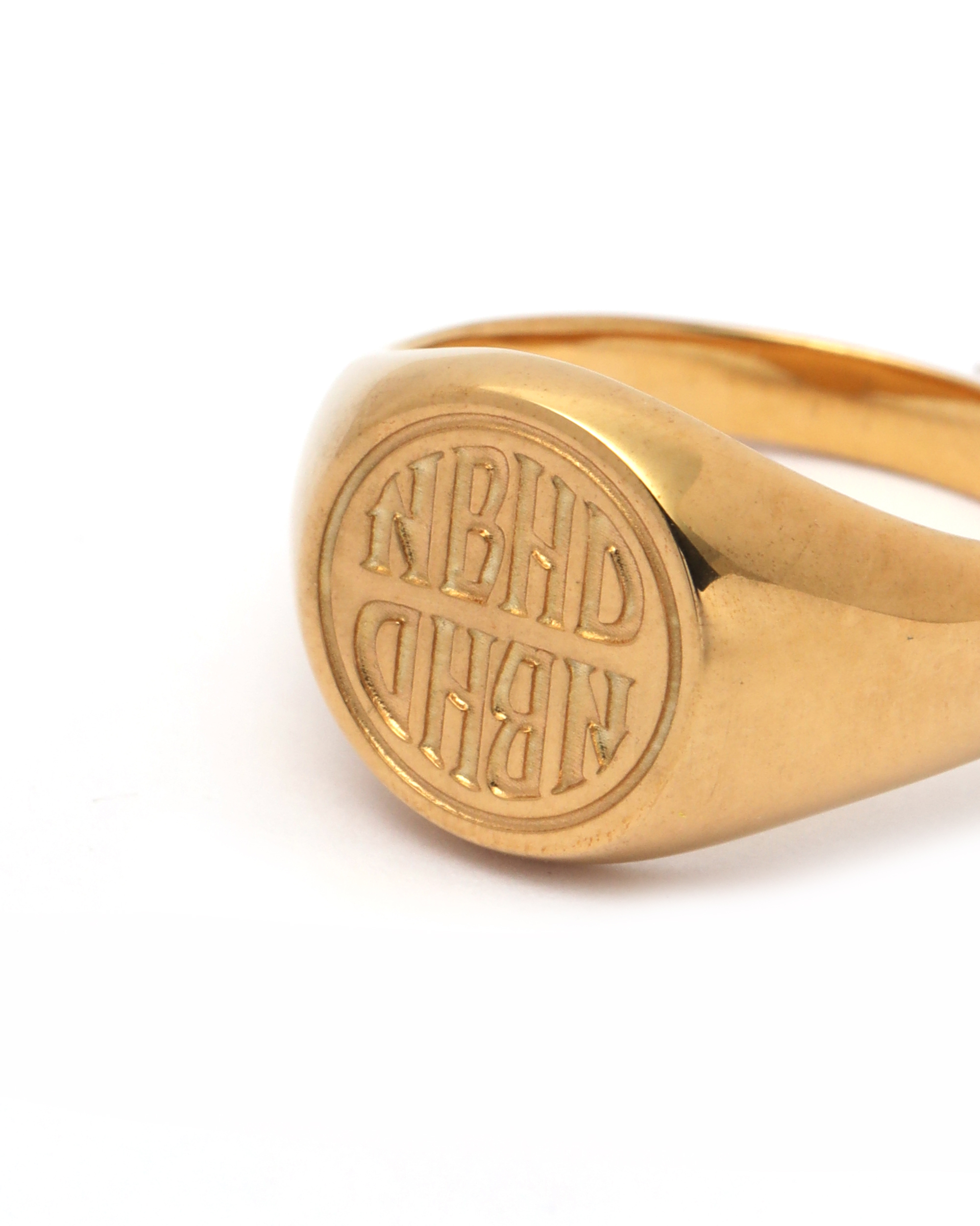 NEIGHBORHOOD Gold signet ring | ITeSHOP