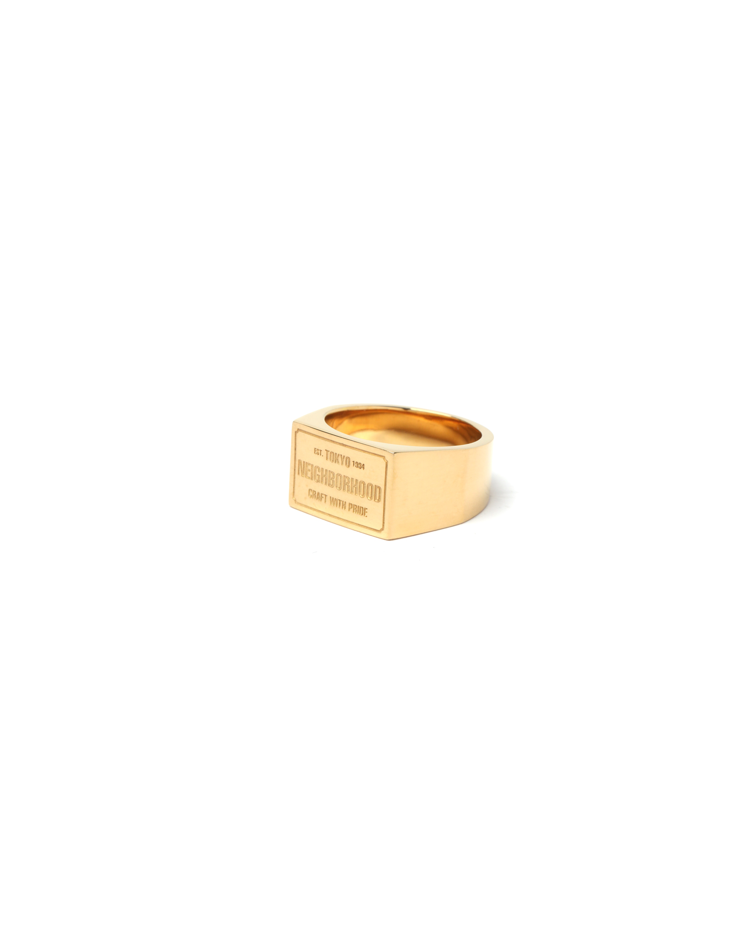 NEIGHBORHOOD Gold signet ring | ITeSHOP