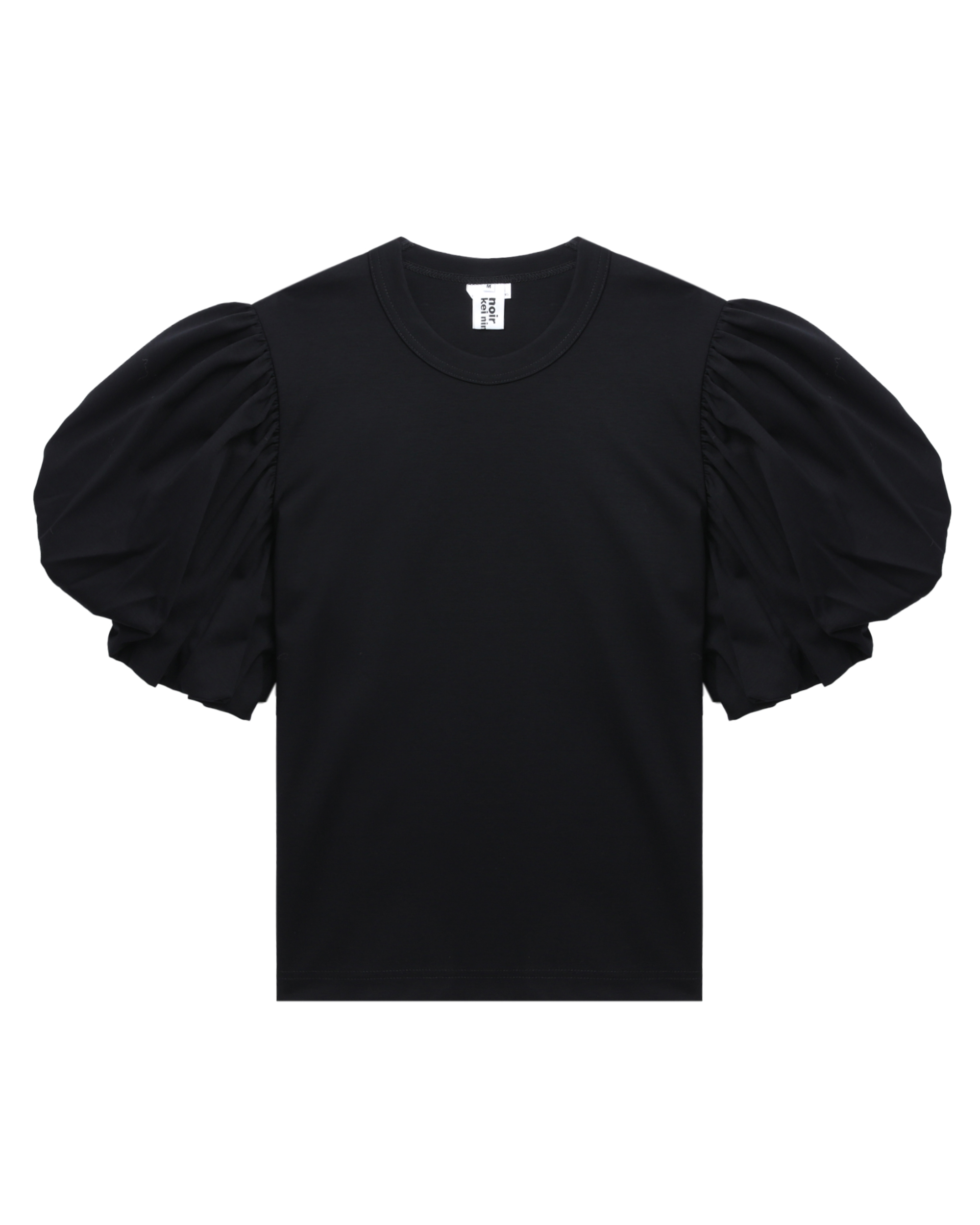 Front of plain black t-shirt.