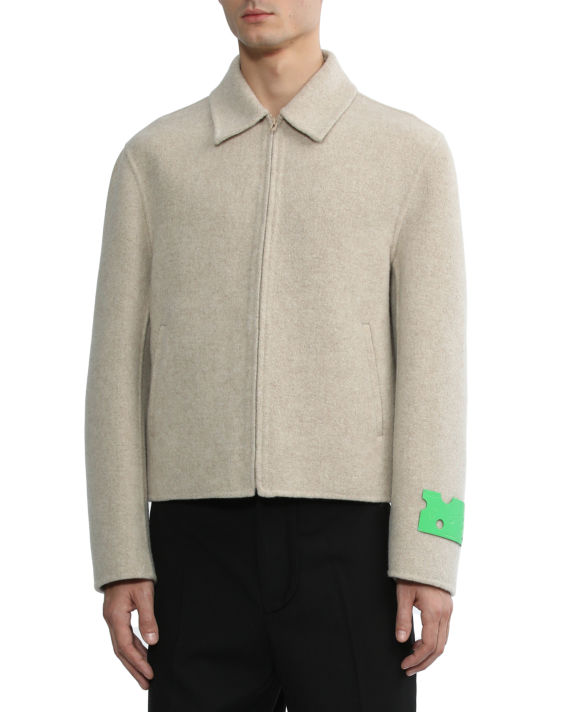 Tag double-wool zip-up blouson image number 2