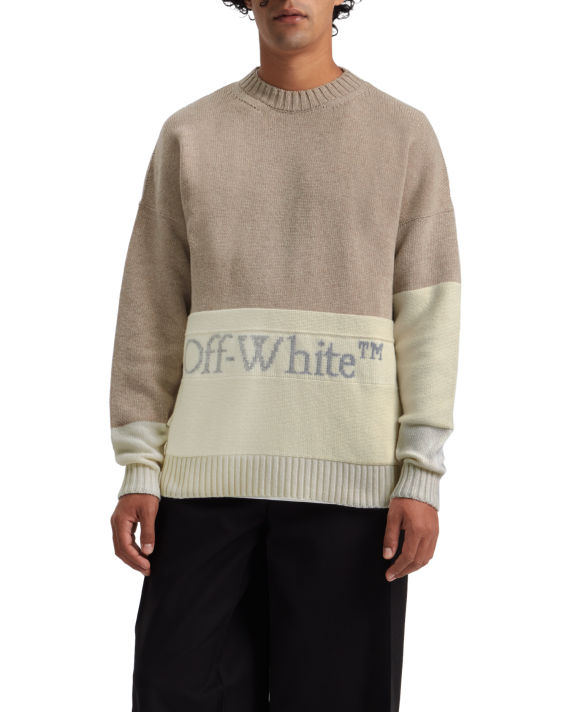 Colour blocked knit crew neck image number 2
