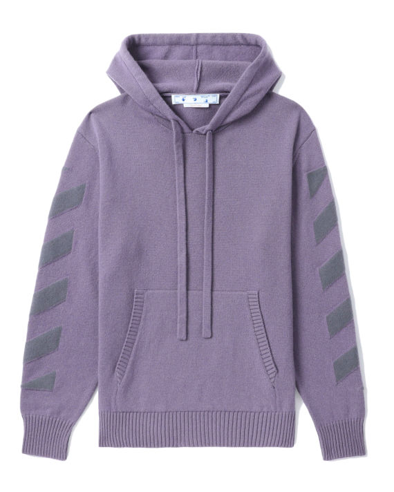 Diag arrow cashmere knit hoodie image number 0