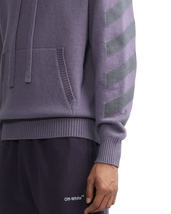 Diag arrow cashmere knit hoodie image number 4