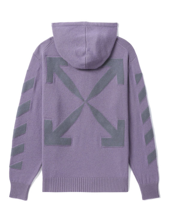 Diag arrow cashmere knit hoodie image number 5