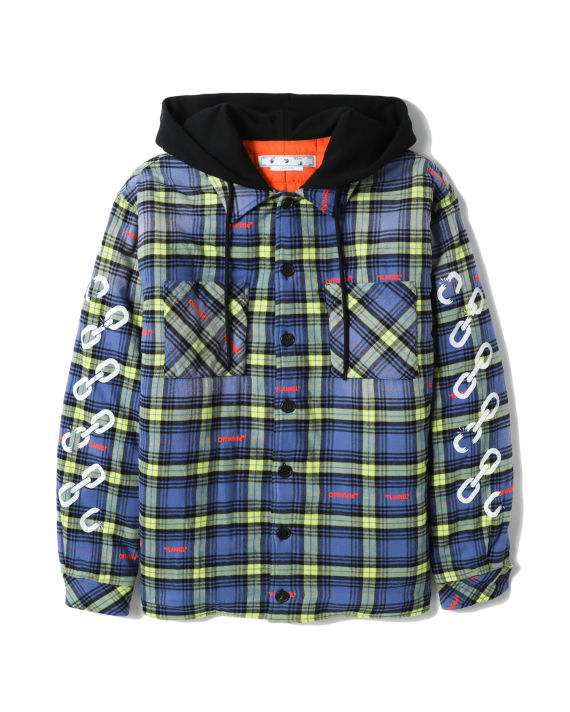 Chain arrow flannel hooded shirt image number 0
