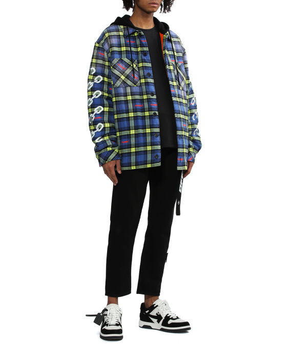 Chain arrow flannel hooded shirt image number 1