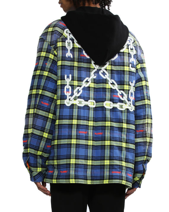 Chain arrow flannel hooded shirt image number 3