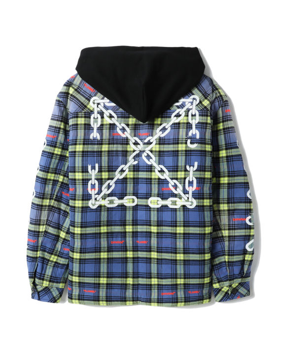 Chain arrow flannel hooded shirt image number 5