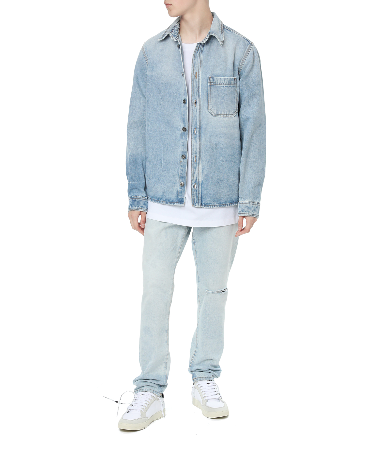 Negative mark denim shirt