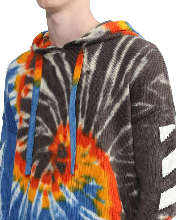 Diag tie-dye knit hoodie image number 4
