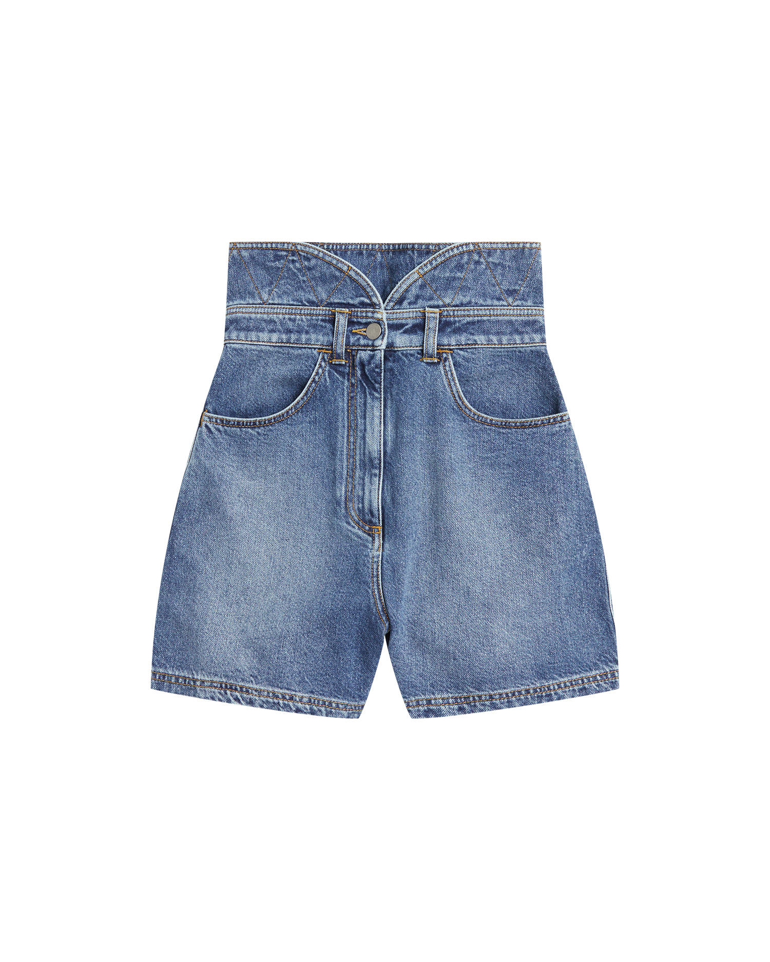 High-waisted denim shorts| ITeSHOP