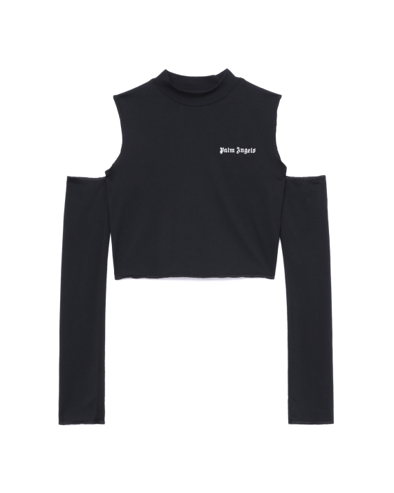 PALM ANGELS Logo cut-out mockneck top