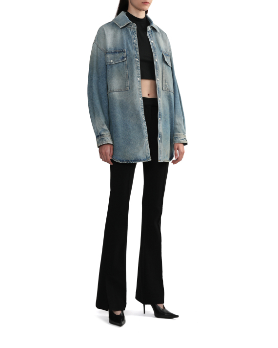 PALM ANGELS Logo cut-out mockneck top