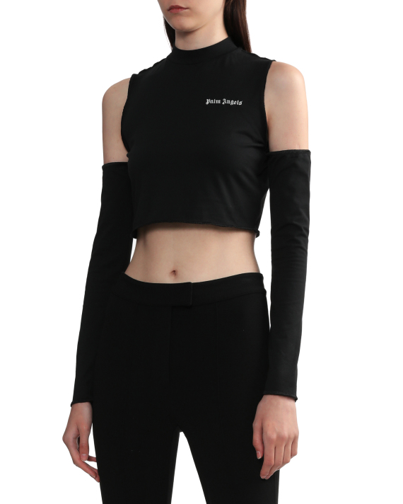 PALM ANGELS Logo cut-out mockneck top
