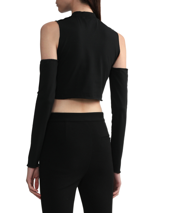PALM ANGELS Logo cut-out mockneck top