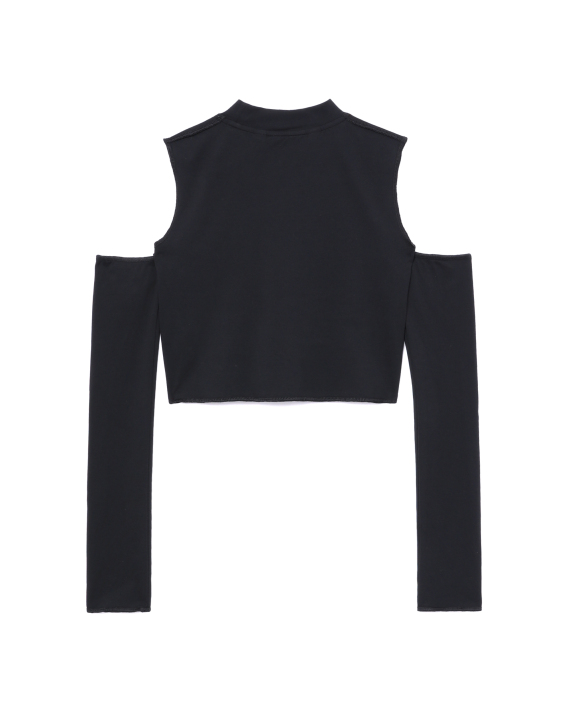 PALM ANGELS Logo cut-out mockneck top