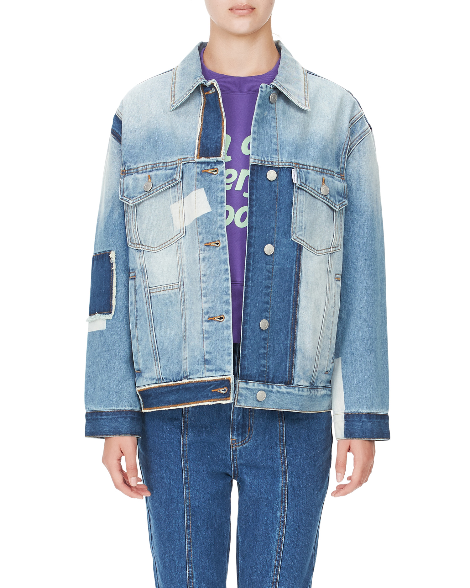 patchwork jean jacket