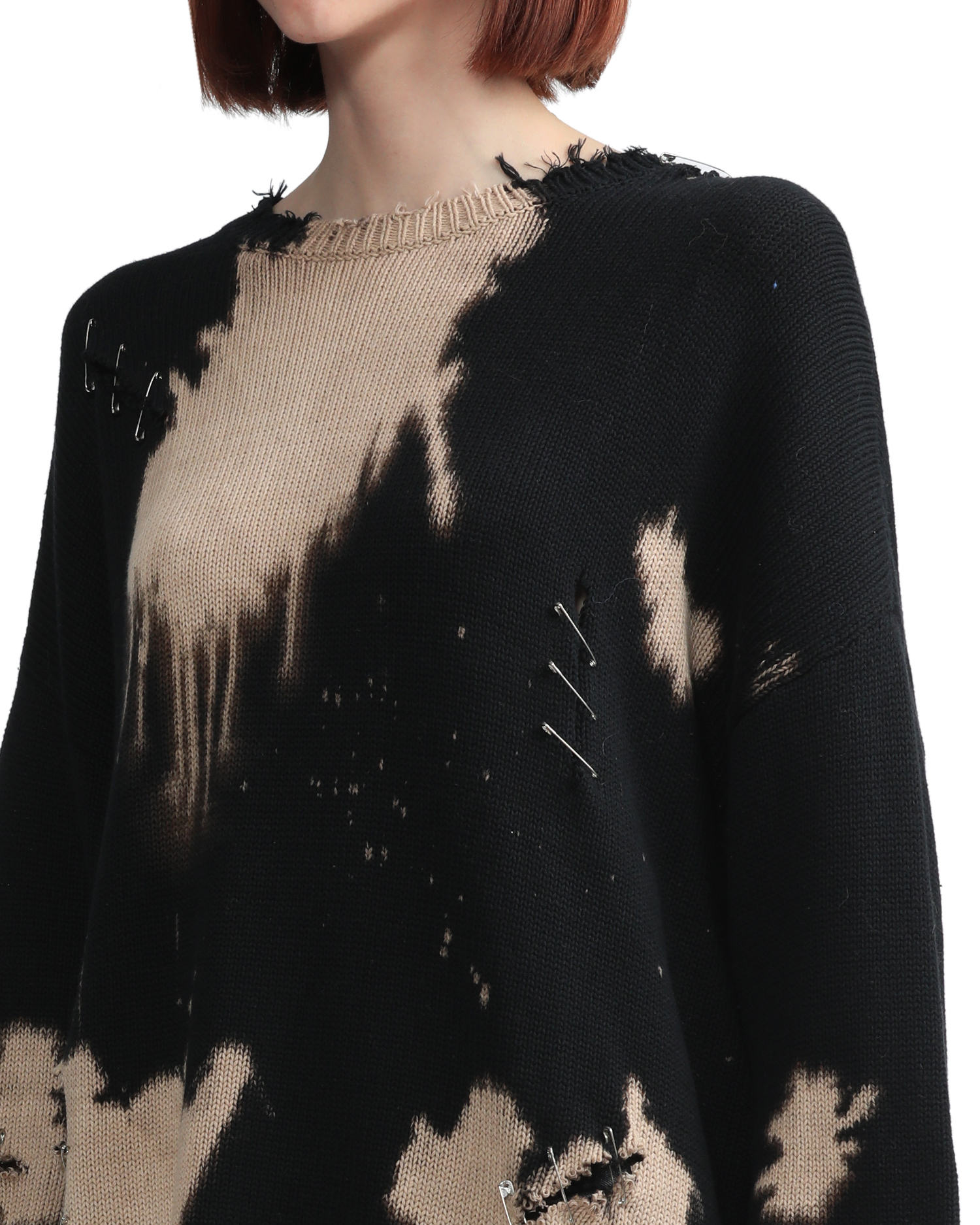R13 Bleached distressed crew neck 