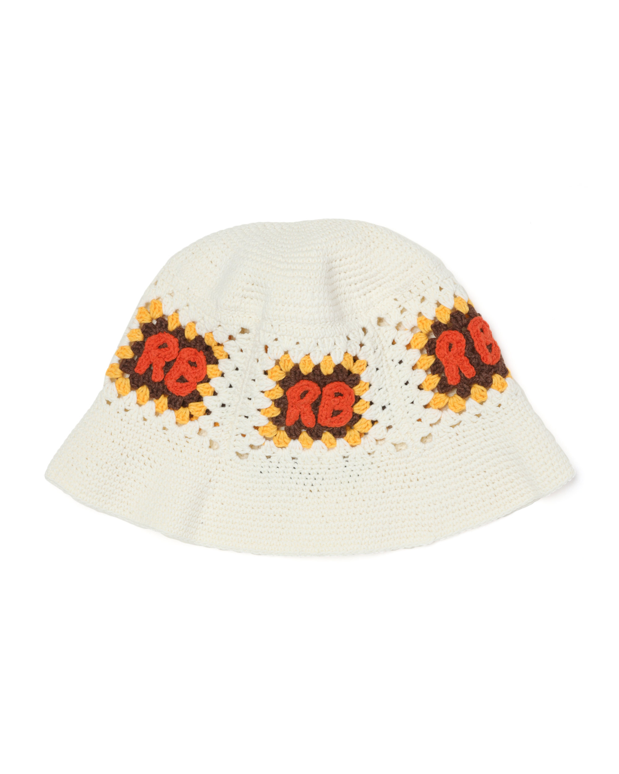 Monogram embellished knitted bucket hat