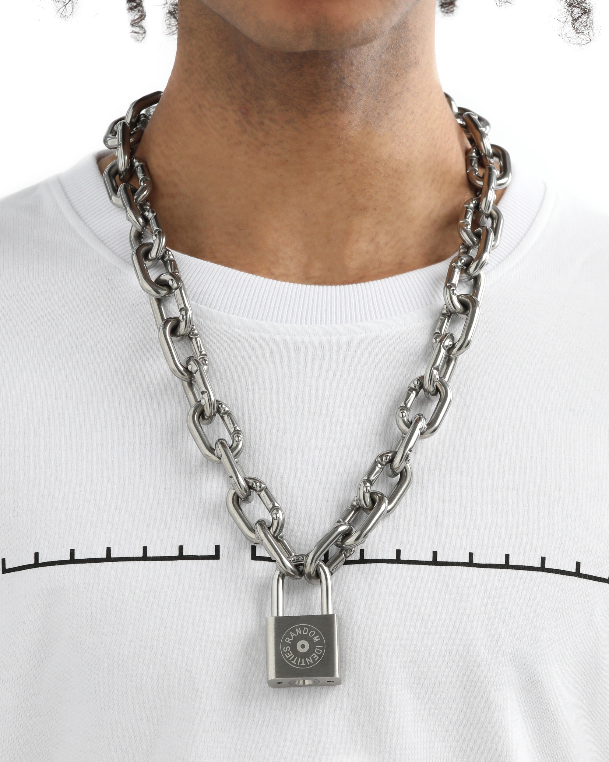 Lock hot sale necklace mens