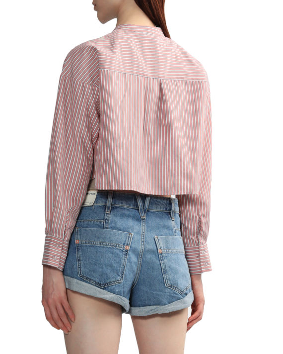 Pinstripes cropped shirt image number 3