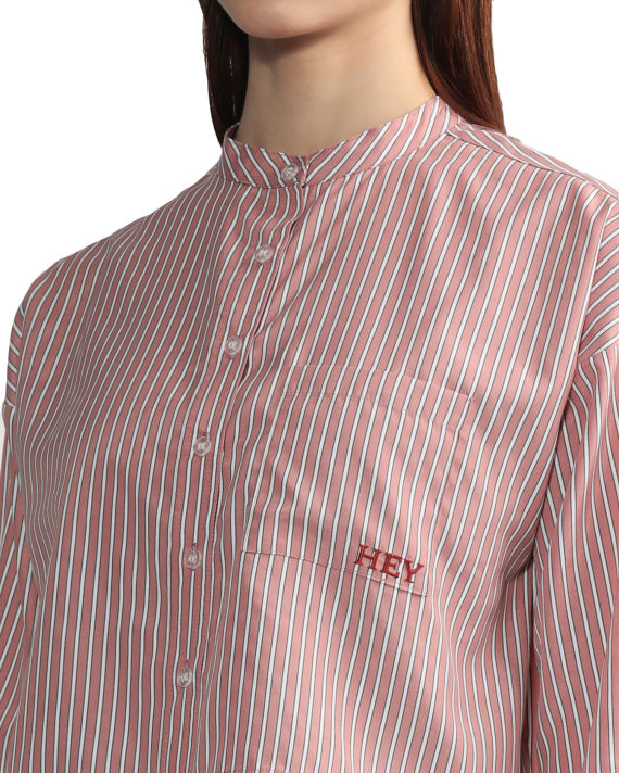 Pinstripes cropped shirt image number 4