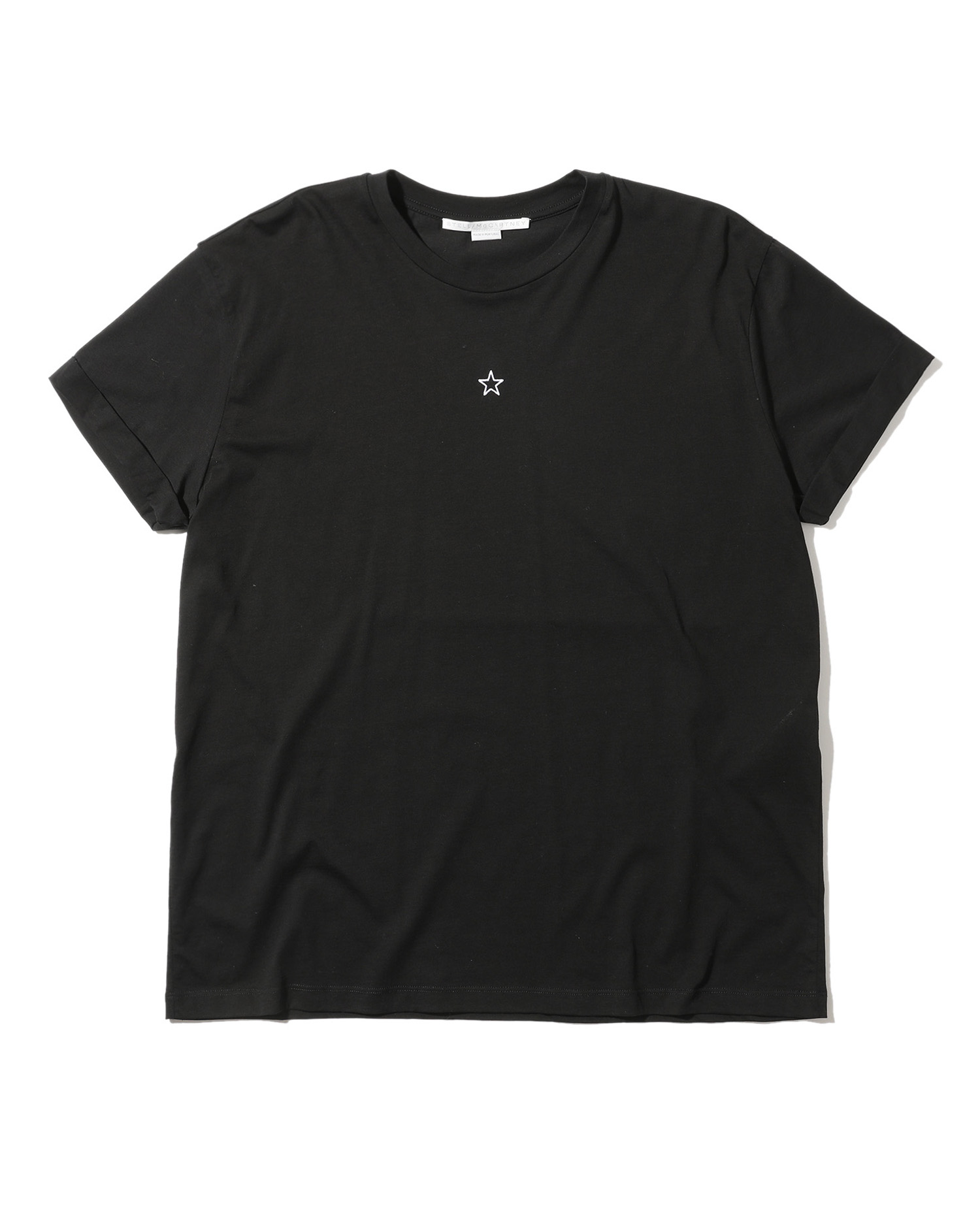 Front of plain black t-shirt.