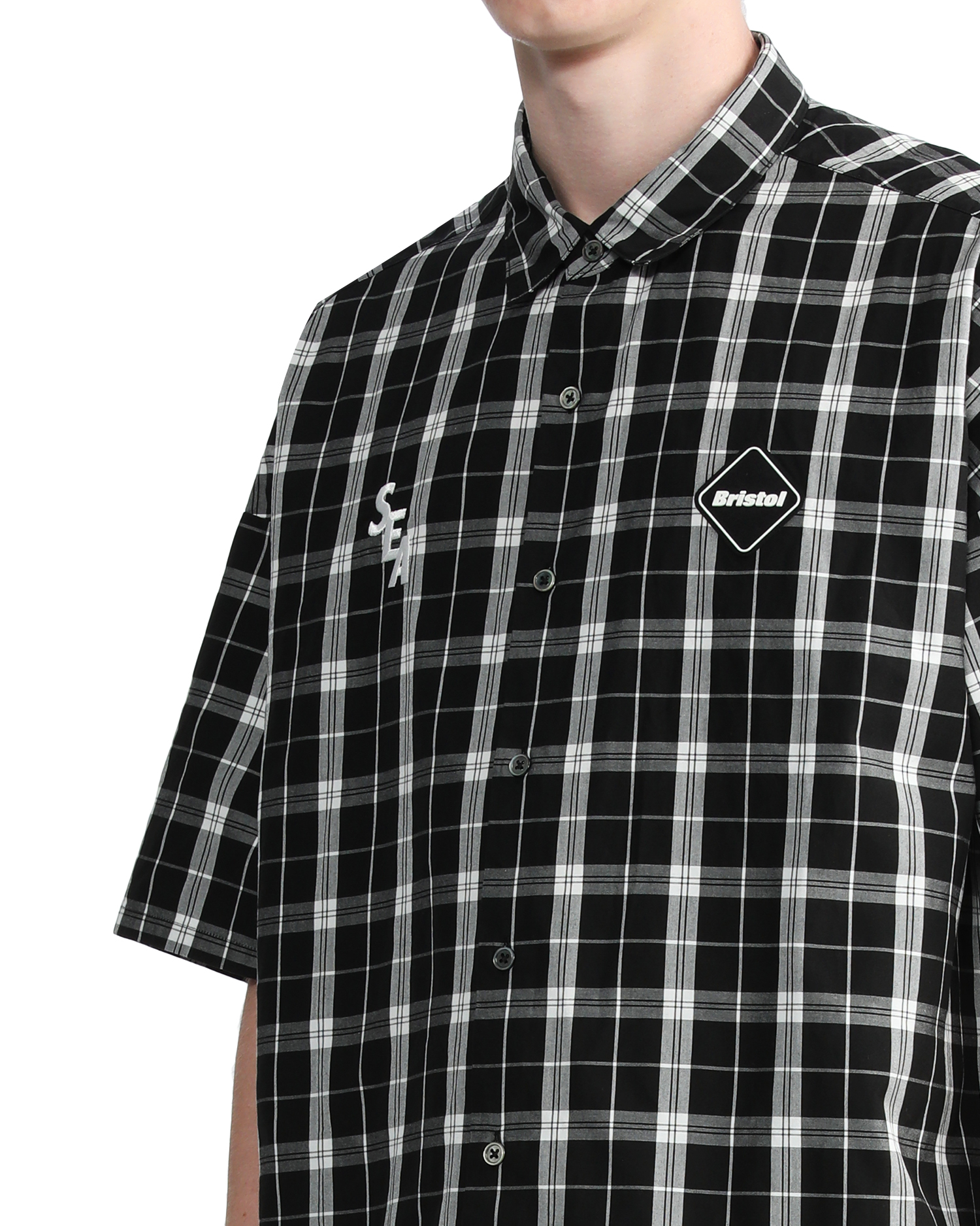 F.C.REAL BRISTOL X WIND AND SEA checked baggy shirt| ITeSHOP