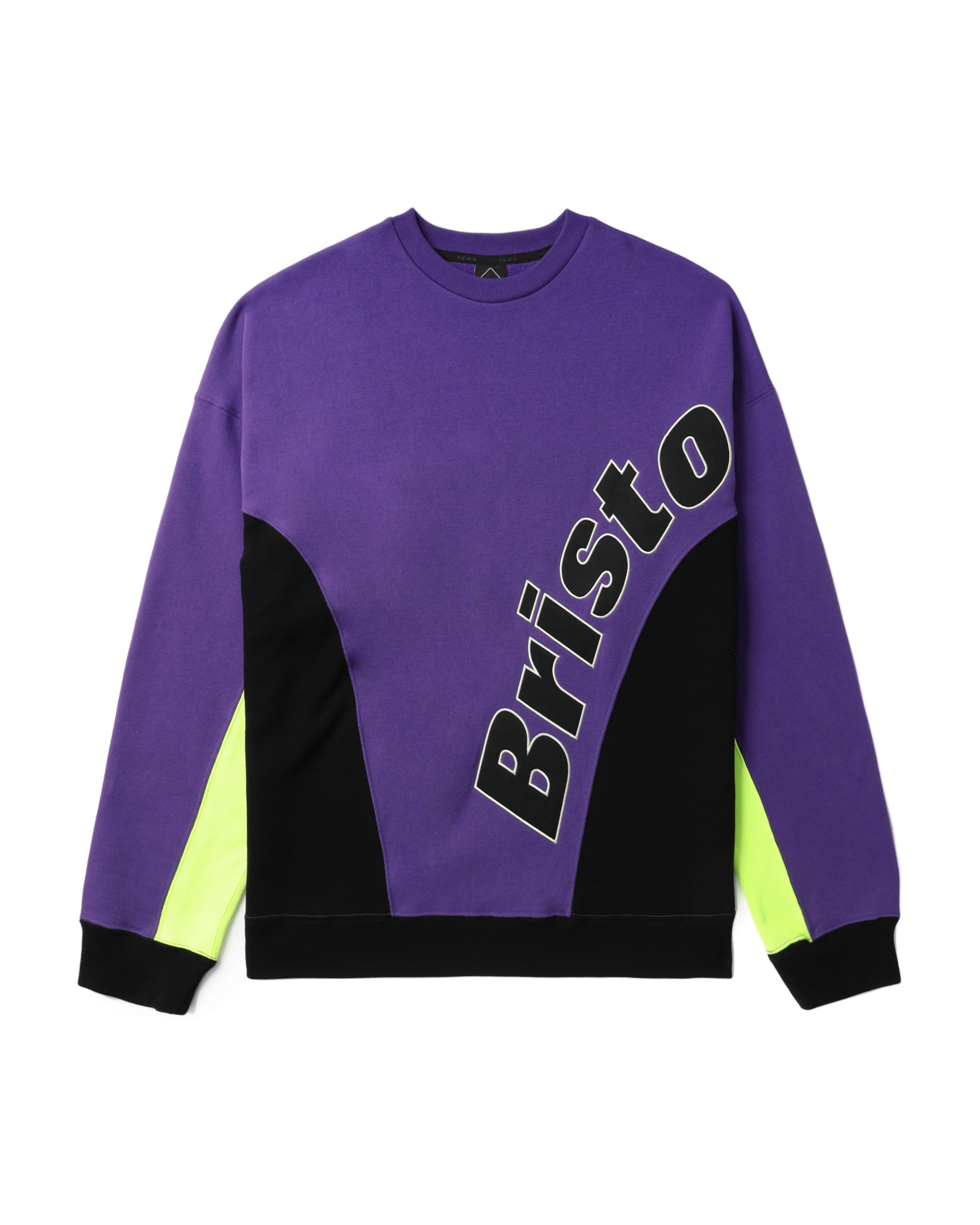 Big logo paneled crewneck sweat