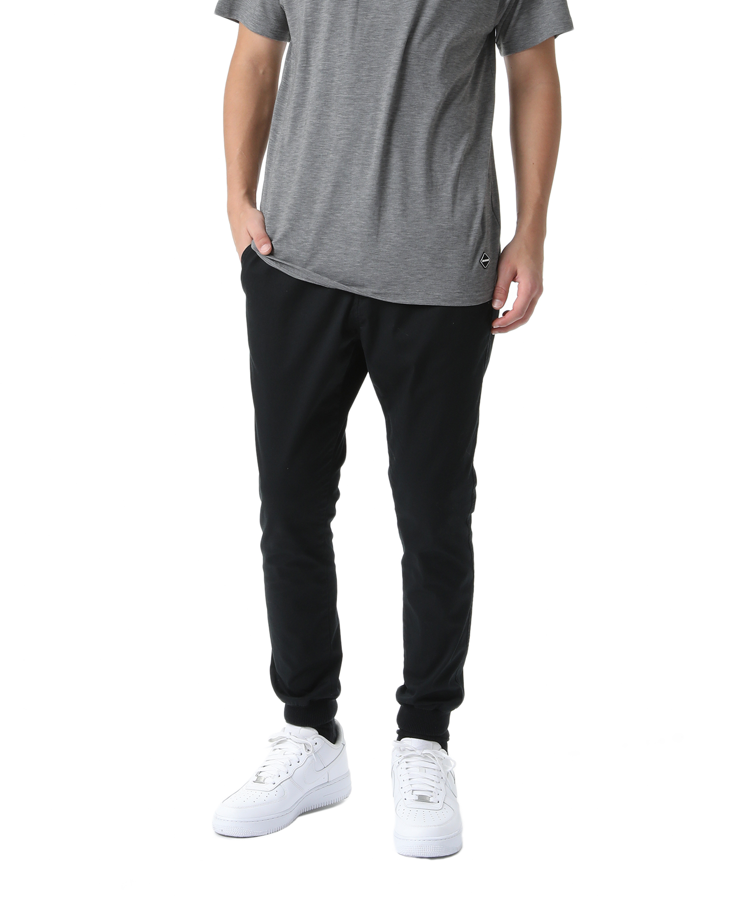 Stretch chino ribbed easy pants