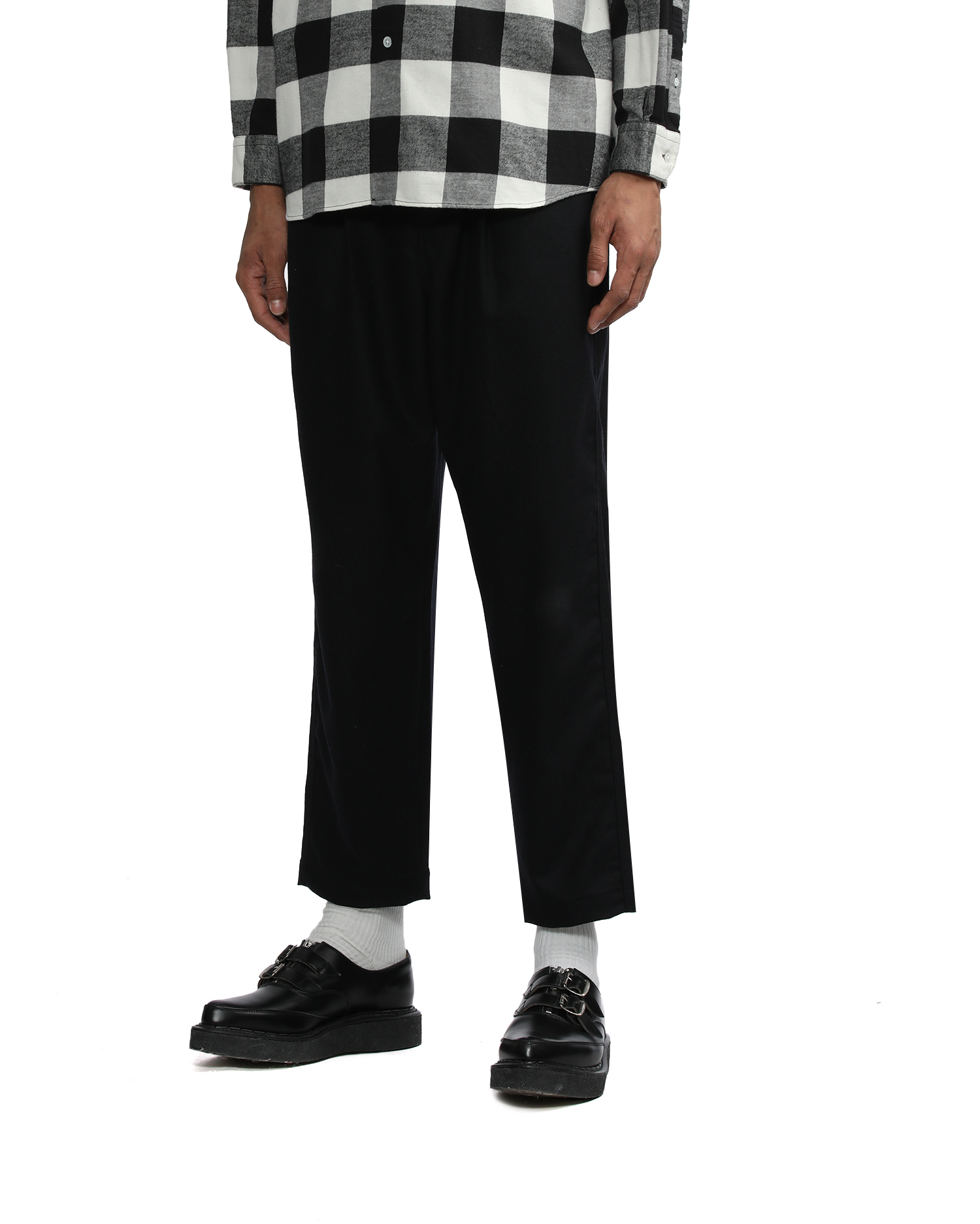 SOPHNET. Homespun wide belted baggy tuck tapered pants| ITeSHOP