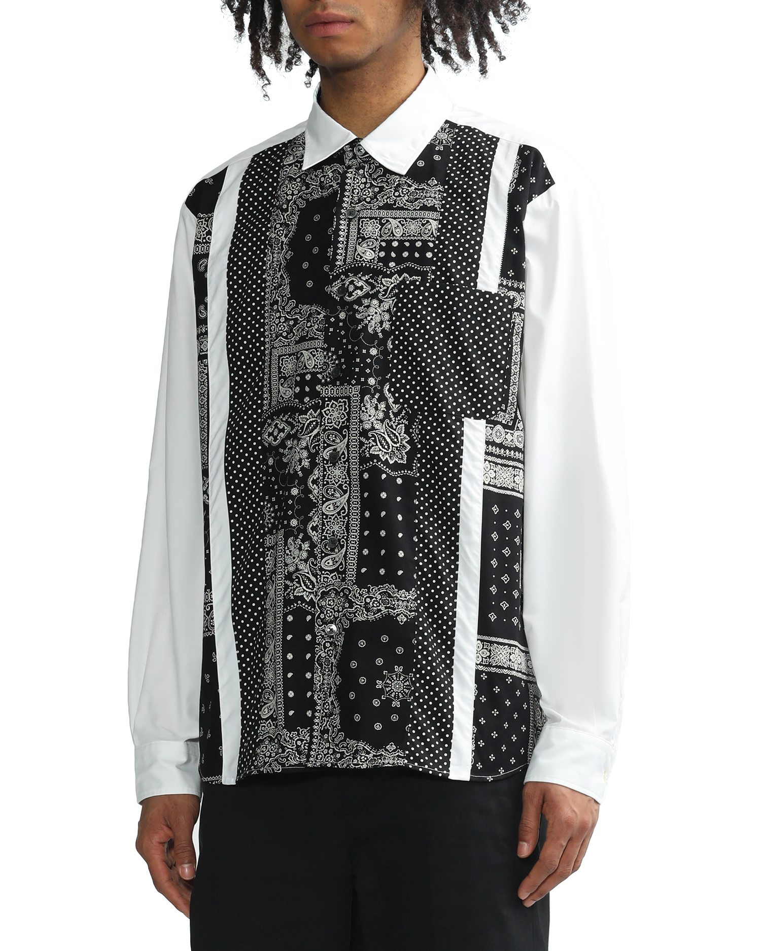 SOPHNET. Vertical panelled big shirt| ITeSHOP