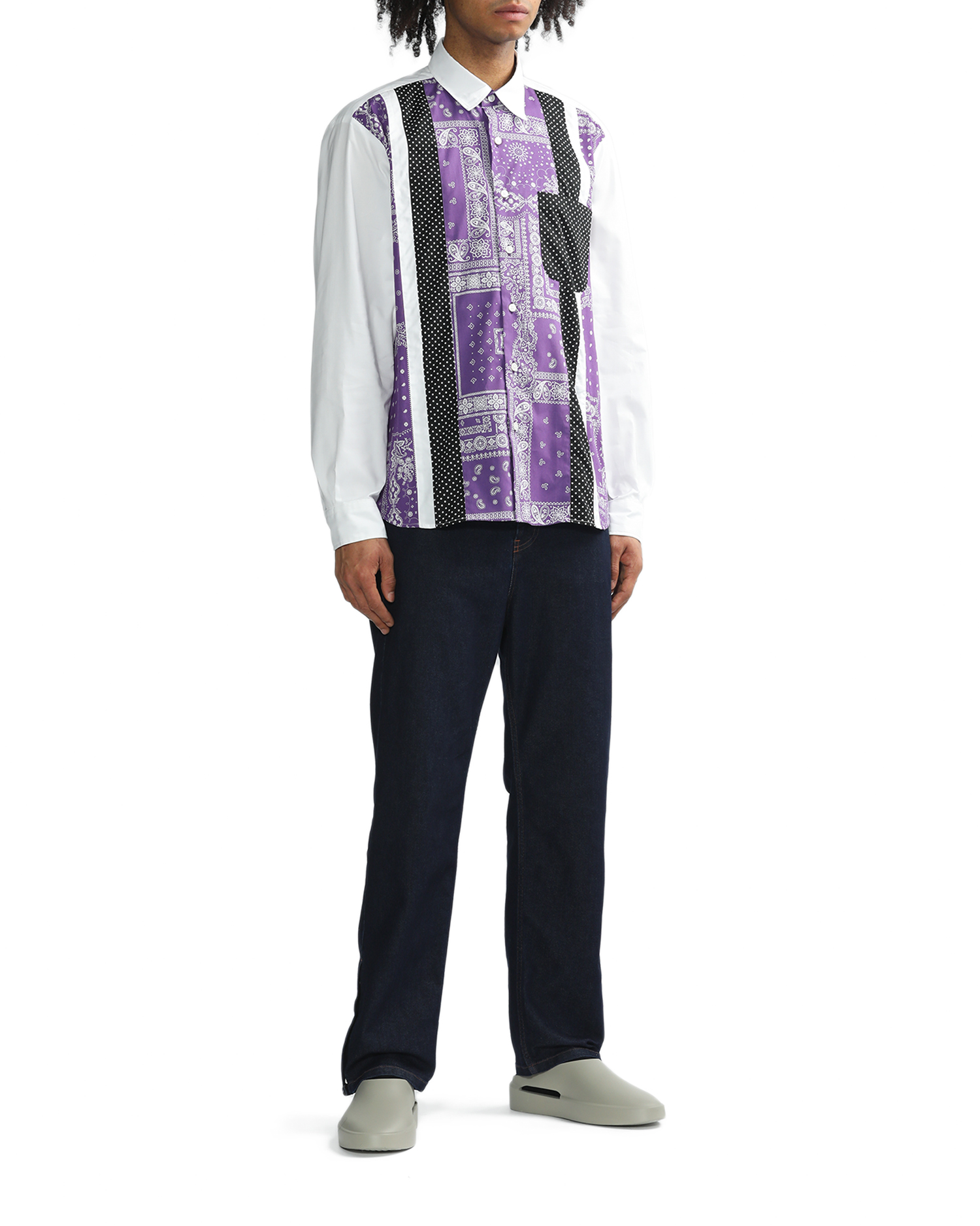 Vertical panelled big shirt