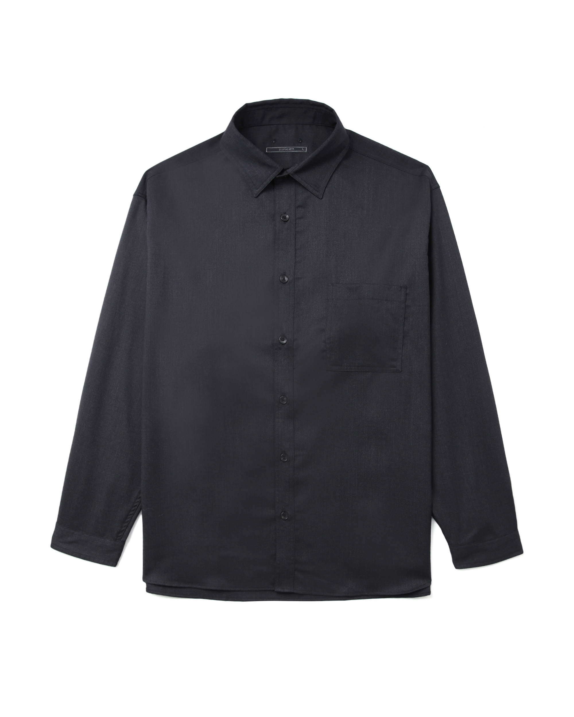 Regular collar baggy shirt