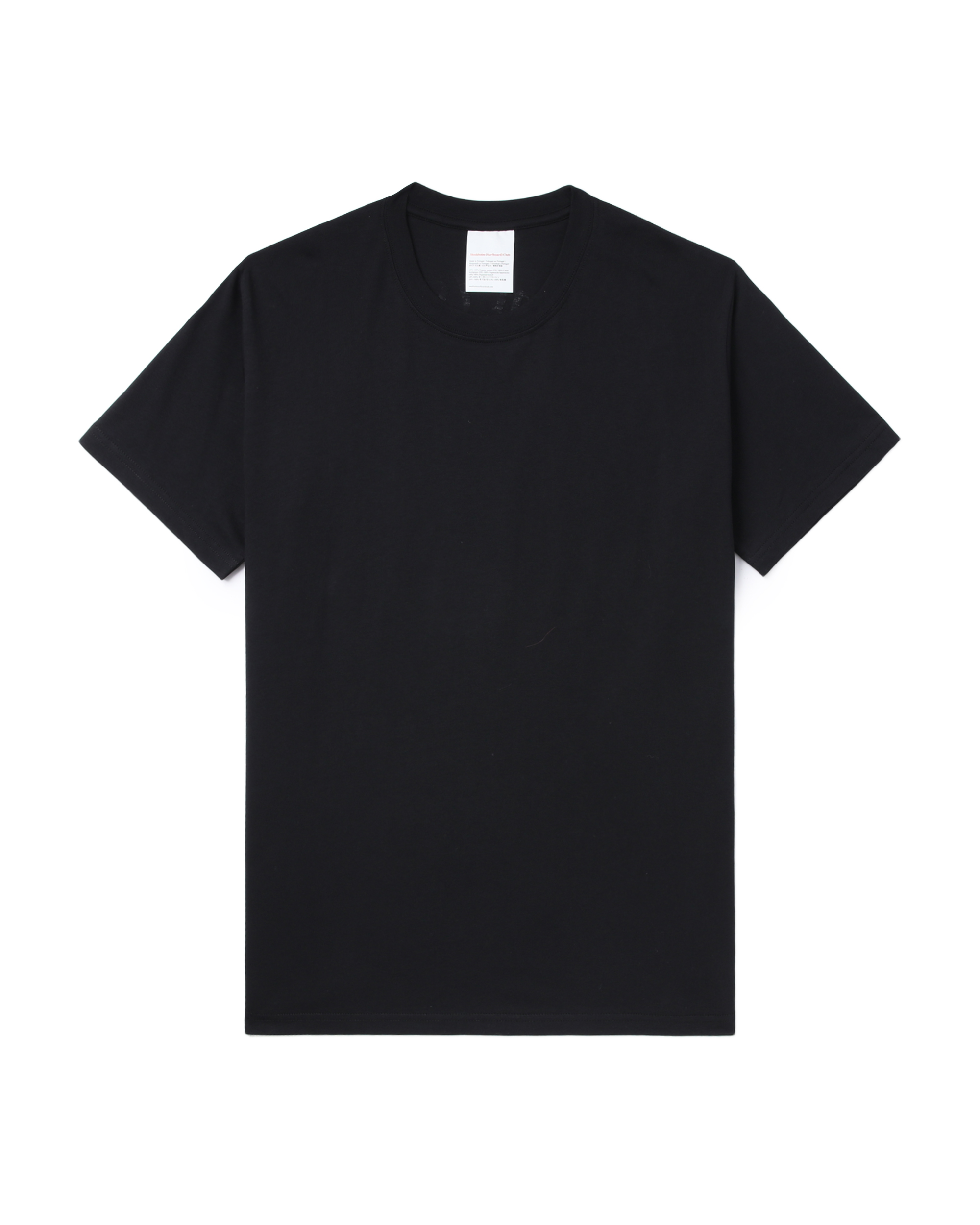 Front of plain black t-shirt.