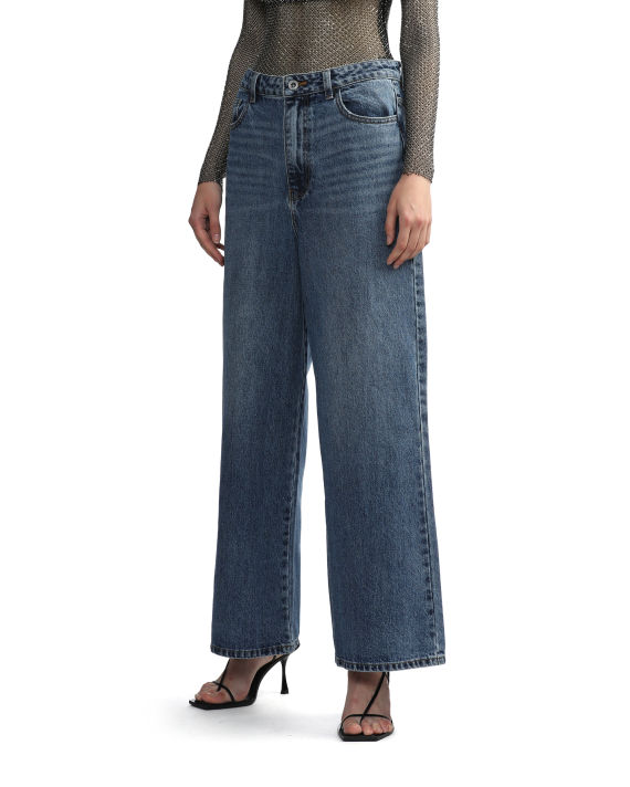 Wide-leg denim jeans image number 2