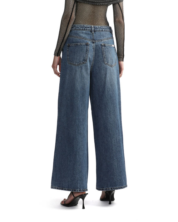 Wide-leg denim jeans image number 3
