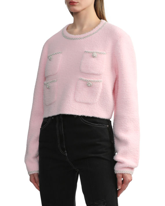 Embellished patch pockets sweater image number 2