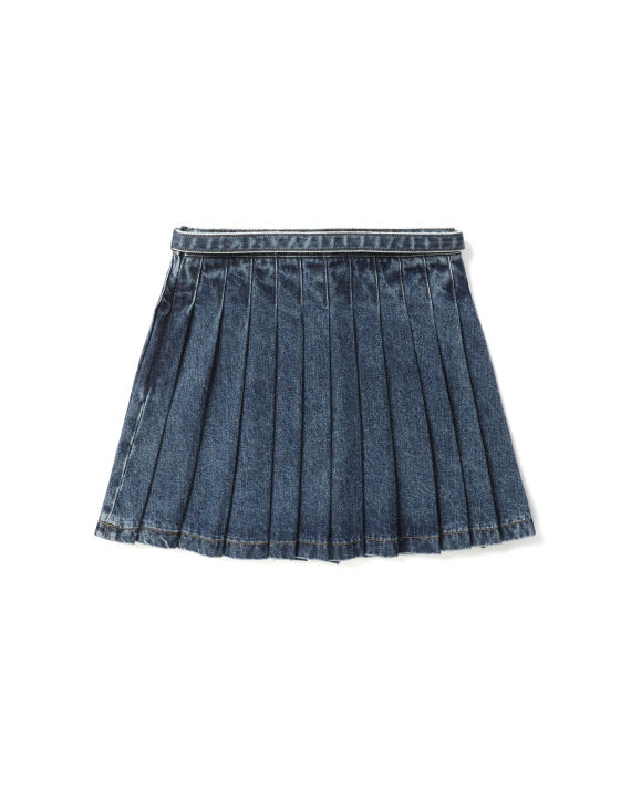Denim pleated mini skirt image number 5