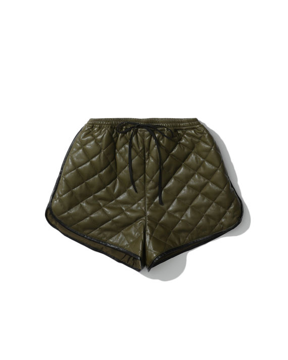 Vegan leather quilted shorts image number 0