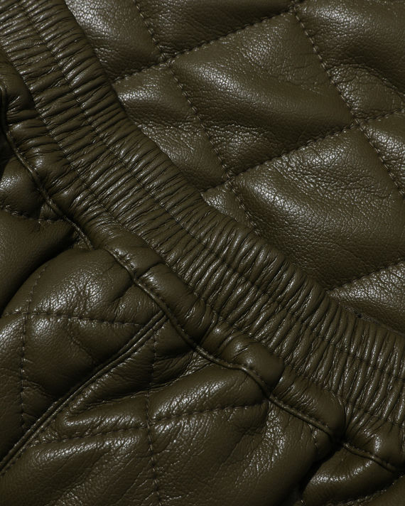 Vegan leather quilted shorts image number 5