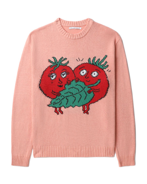 Happy Tomatoes intarsia knit sweater image number 0