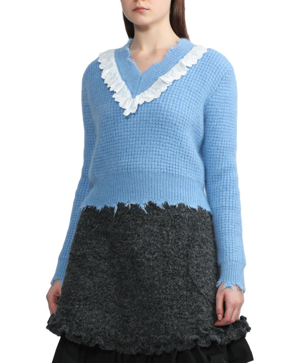 Lace trim sweater image number 2