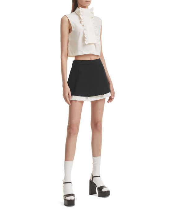 Ruffled pleat mini skirt image number 1