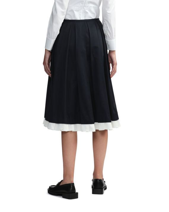 Panelled hem pleated midi skirt image number 3
