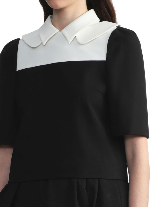 Double-collar half-sleeve blouse image number 4