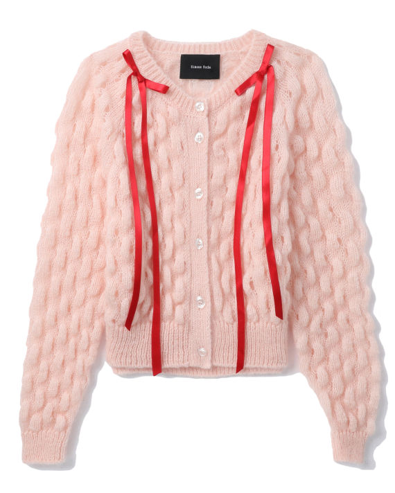Bubble-knit mohair blend cardigan image number 0