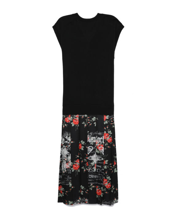 Pleated floral panel dress image number 5