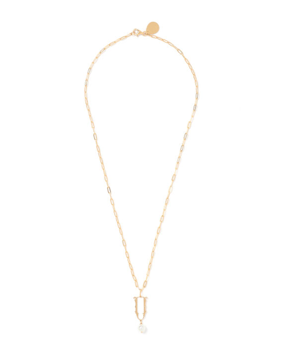U Letter pearl-embellished necklace image number 1